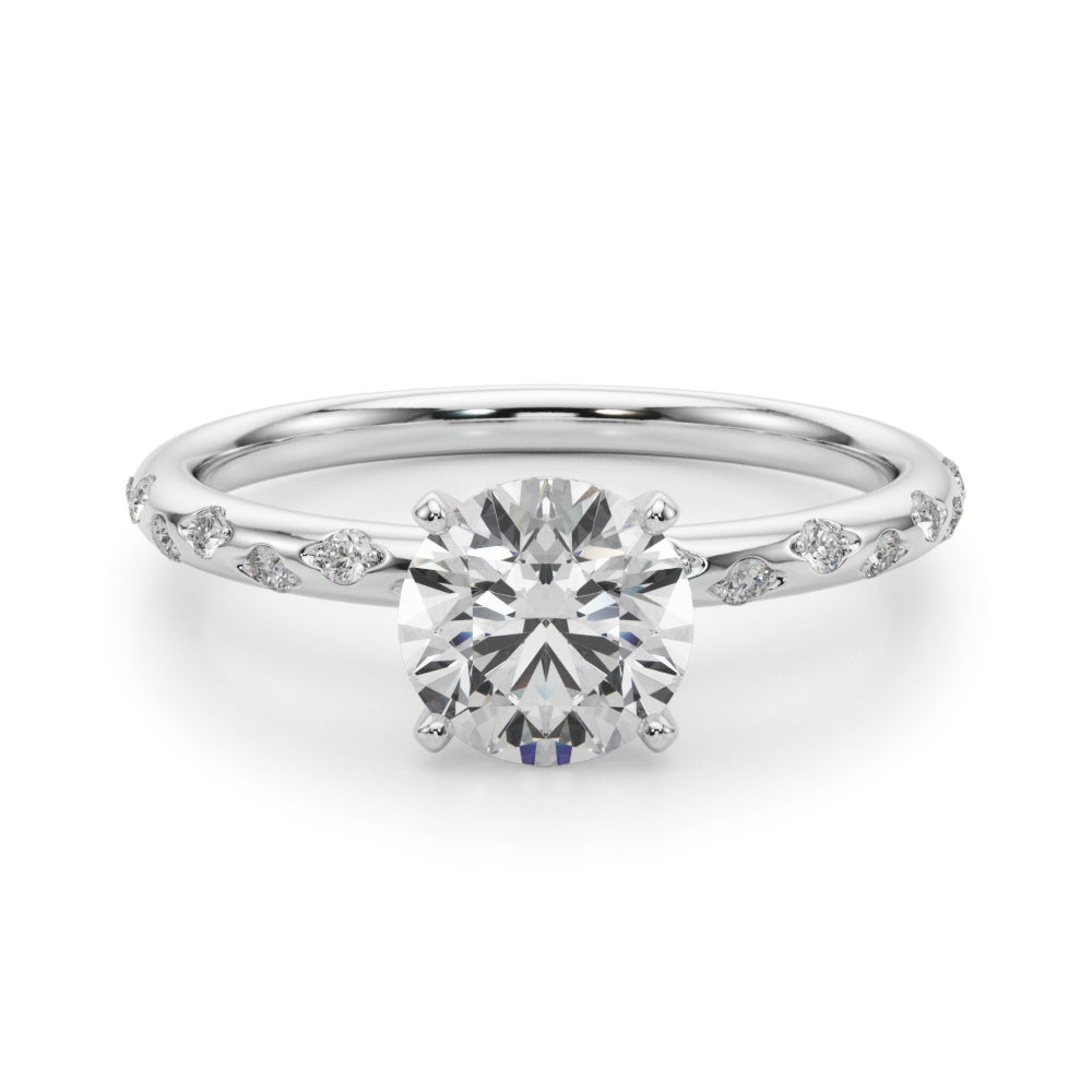 Blair Round Diamond Solitaire Engagement Ring-VIRABYANI